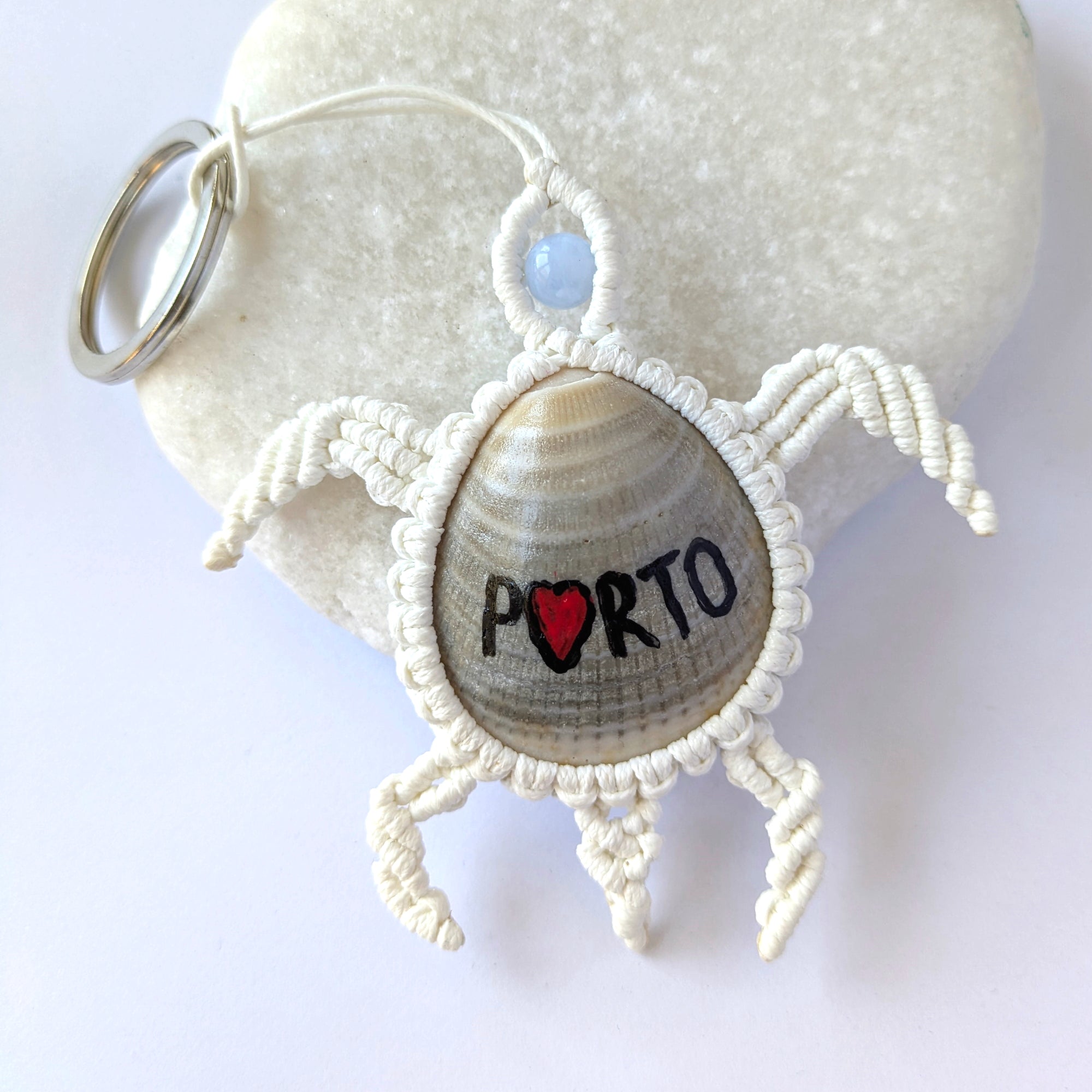 White Turtle Keychain
