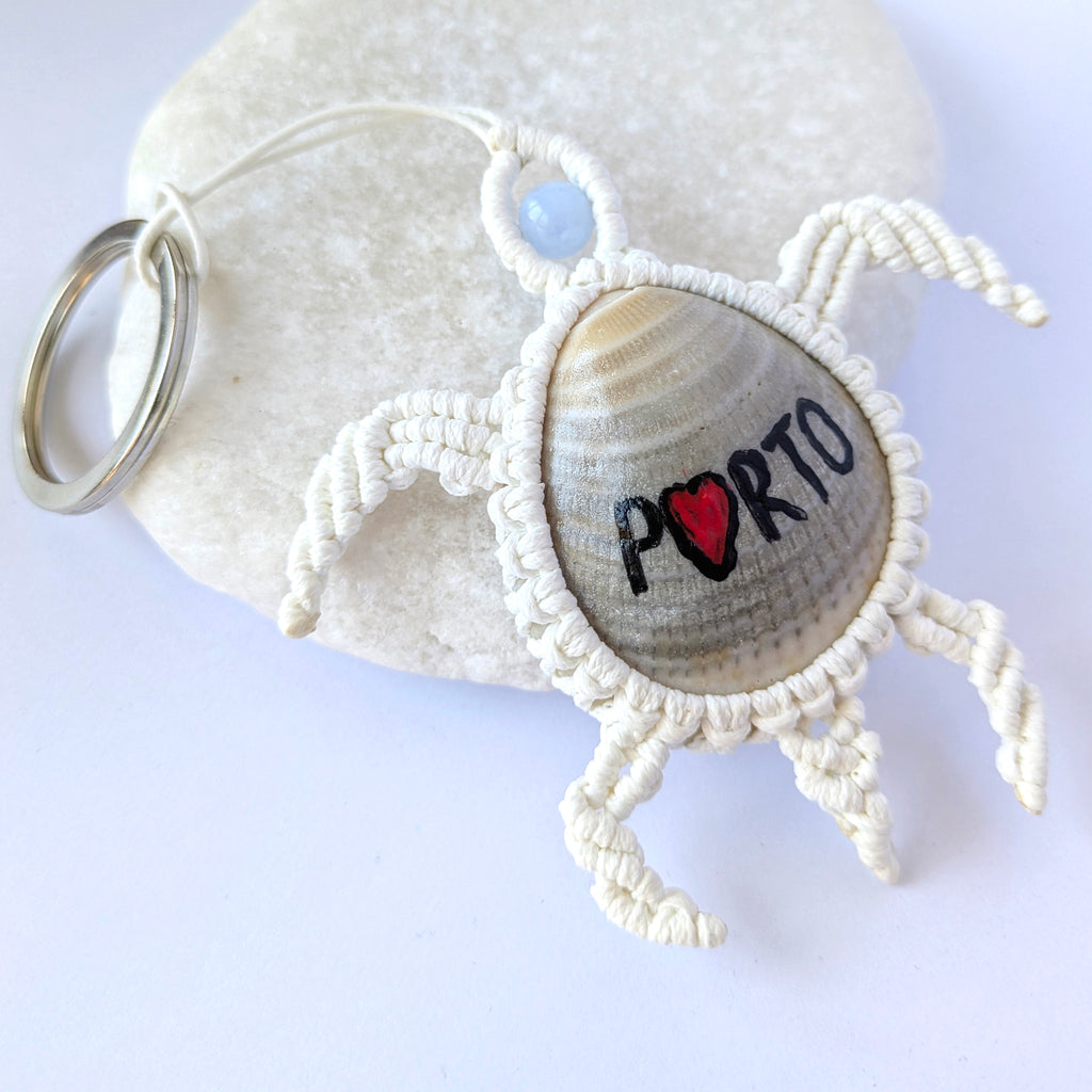 White Turtle Keychain