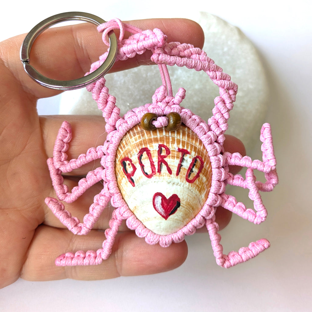 Pink Crab Keychain