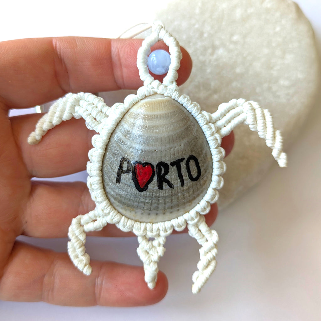 White Turtle Keychain