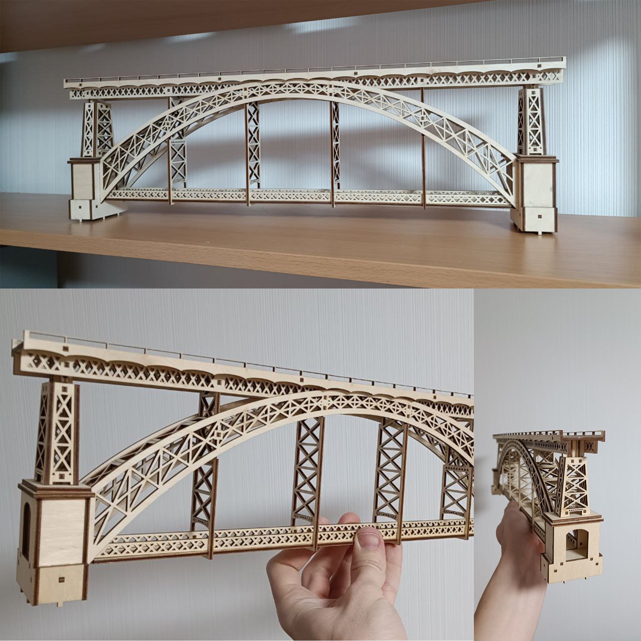Porto Souvenir: DIY 3D Wooden Model with Lights – Luís I Bridge