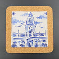 Porto City Hall - Azulejo Handmade Portuguese Tile in Cork Base