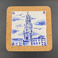 Clerigos Tower - Azulejo Handmade Portuguese Tile in Cork Base