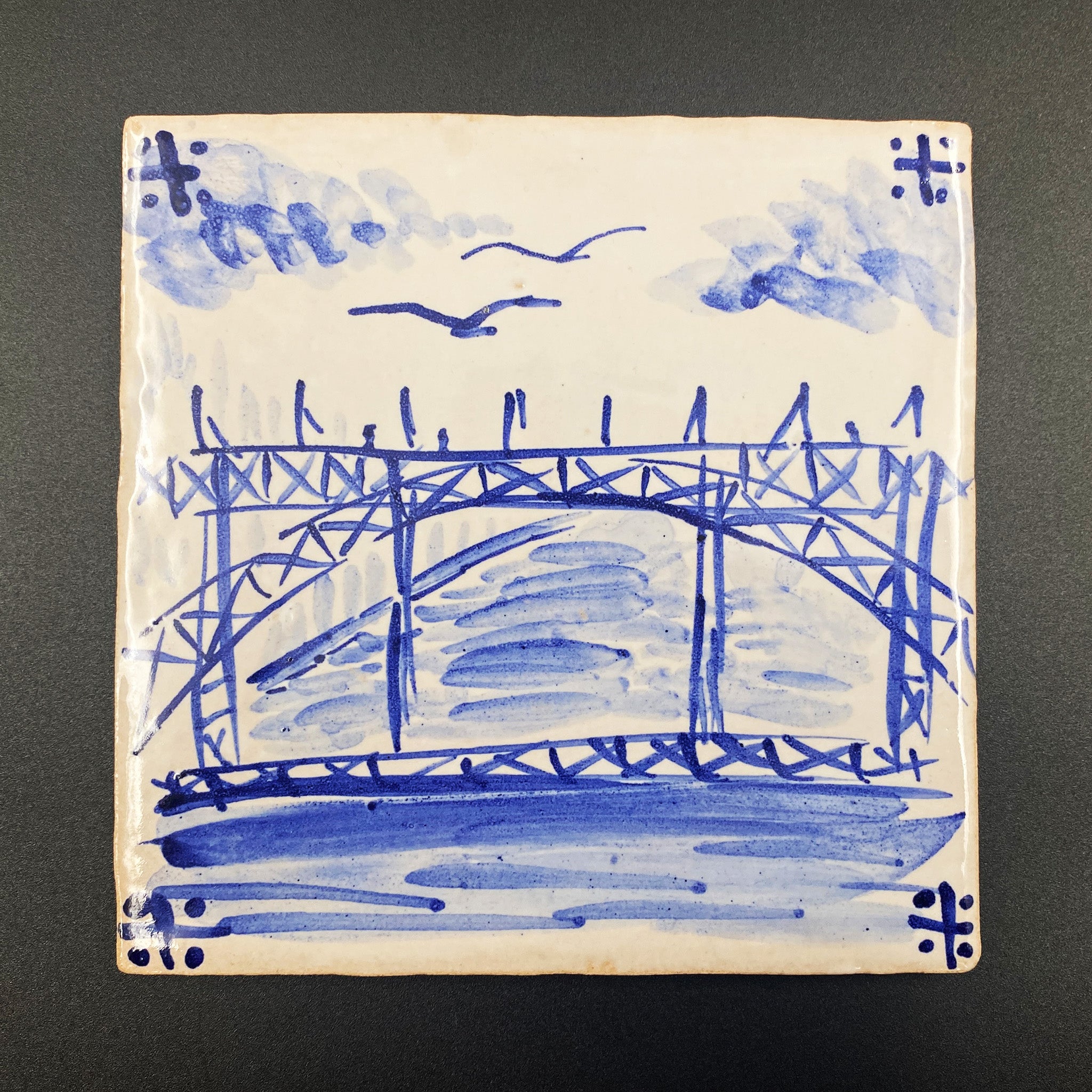 Ponte Luís I - Azulejo Handmade Portuguese Tile in Cork Base
