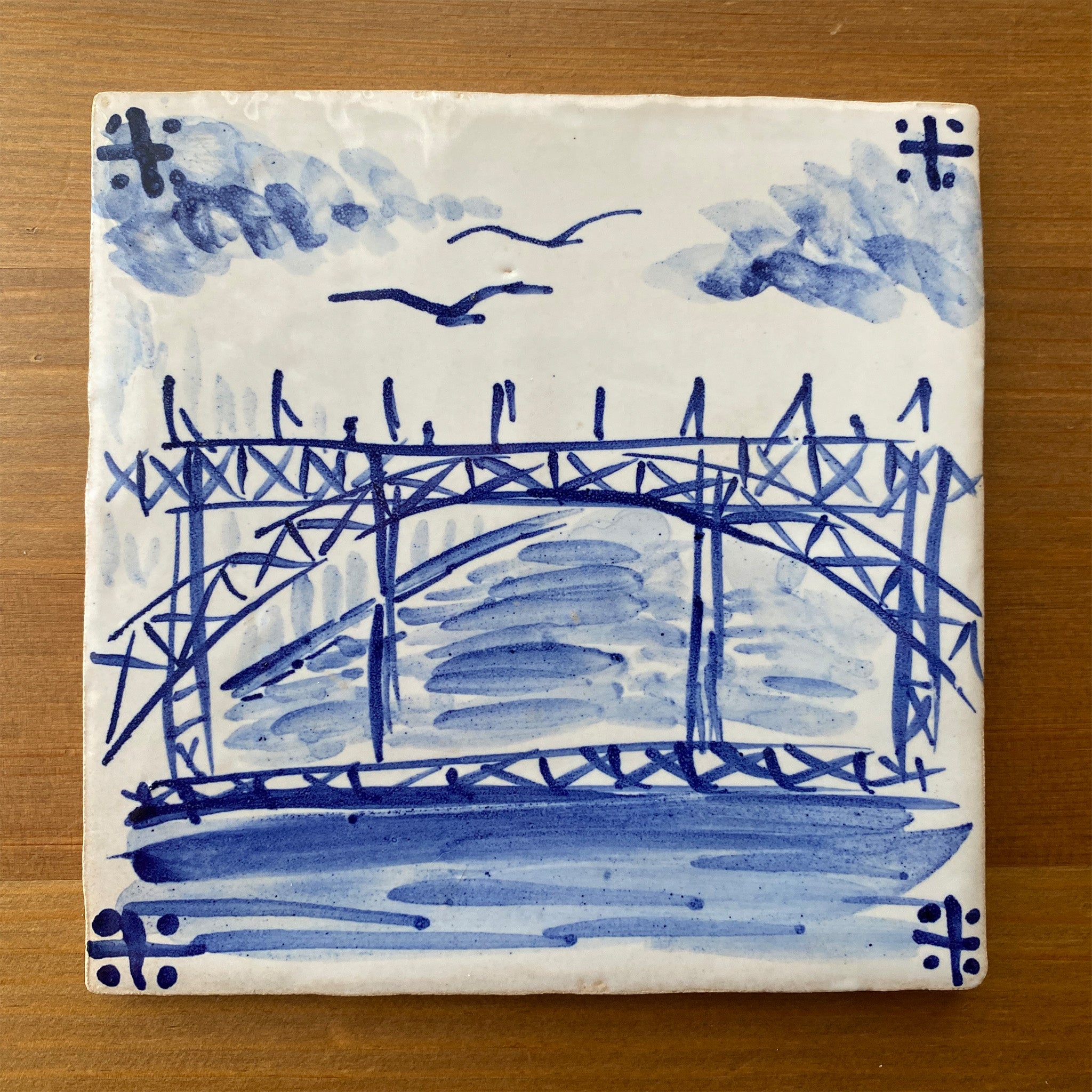Ponte Luís I - Azulejo Handmade Portuguese Tile in Cork Base