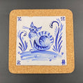Cat - Azulejo Handmade Portuguese Tile in Cork Base