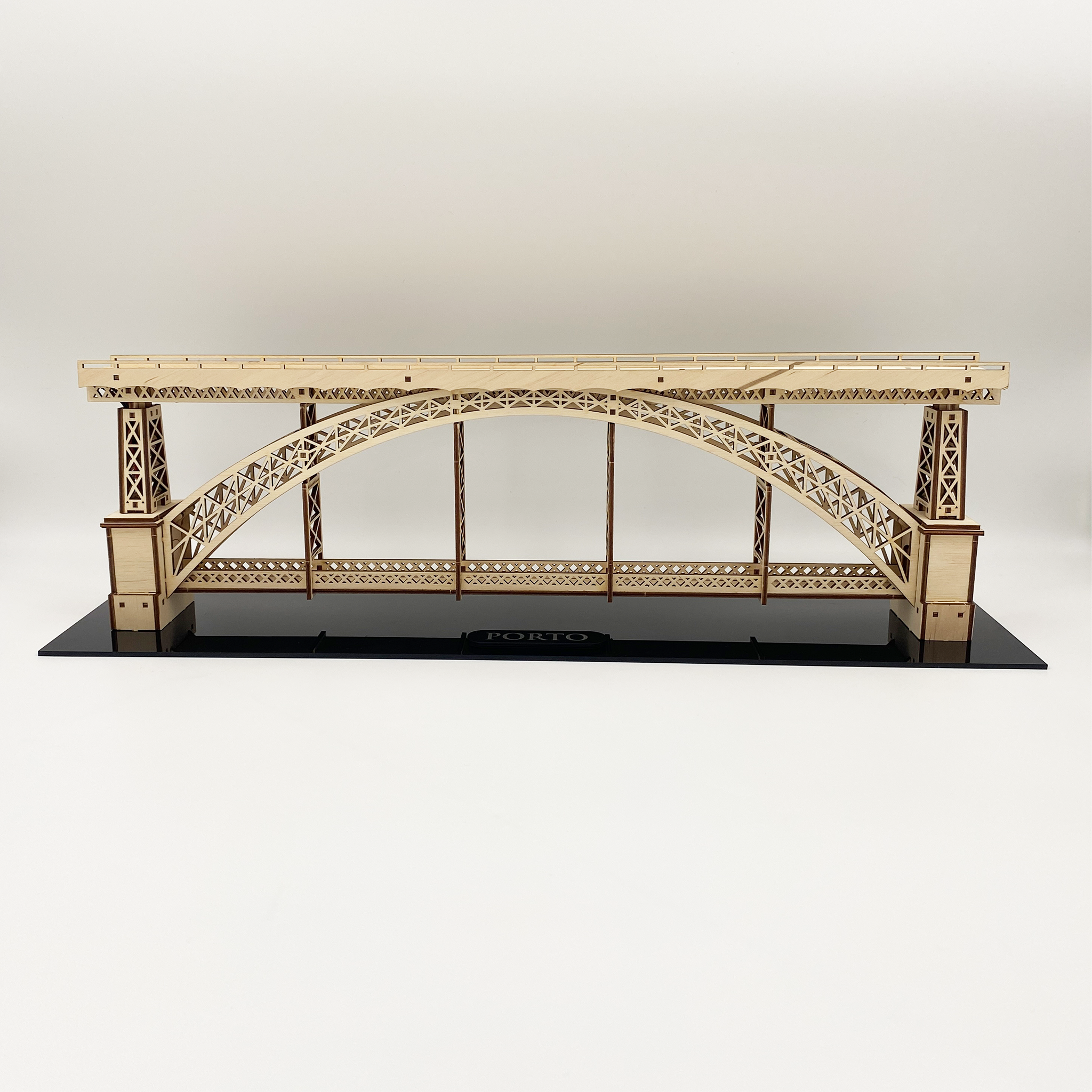 Porto Souvenir: Luís I Bridge DIY Model Kit – 3D Wooden Puzzle with Lights