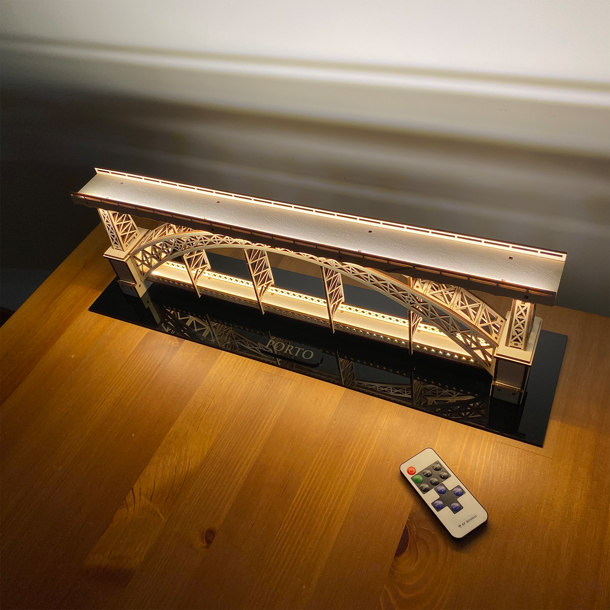Porto Souvenir: Luís I Bridge DIY Model Kit – 3D Wooden Puzzle with Lights